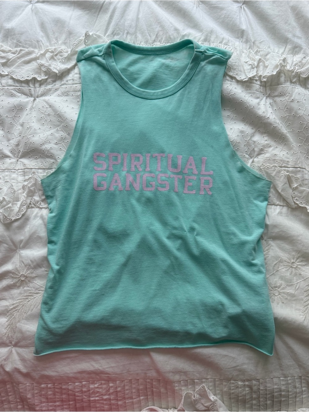 Spiritual Gangster Women's Mint/Aqua Tank Top Size Small
